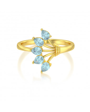 Gold Aquamarine Ring ADEN - 3