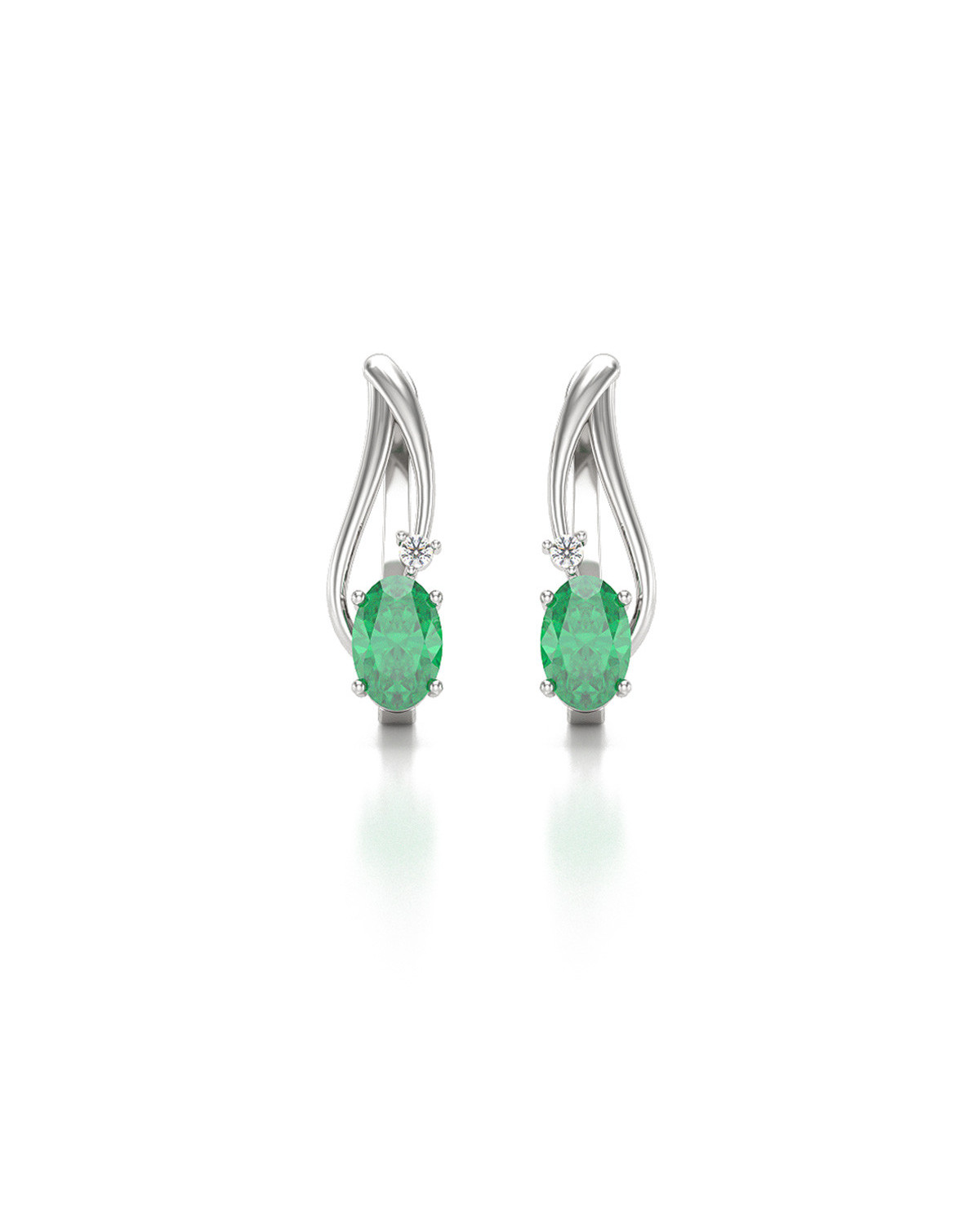 Orecchini in Smeraldo Diamanti Argento 925