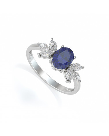 Gold Sapphire Diamonds Ring ADEN - 1