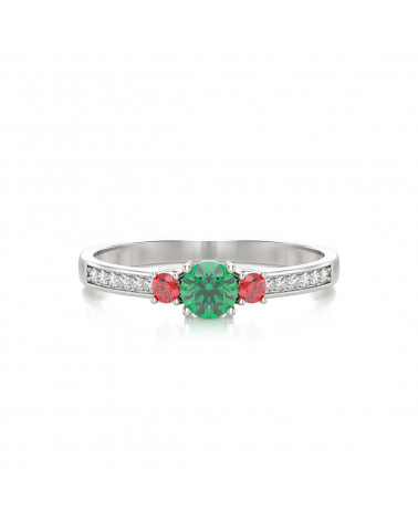 Gold Emerald Diamonds Ring ADEN - 3