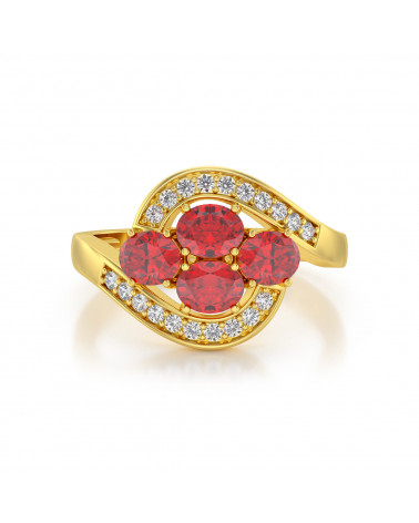 Gold Rubin Diamanten Ringe ADEN - 3