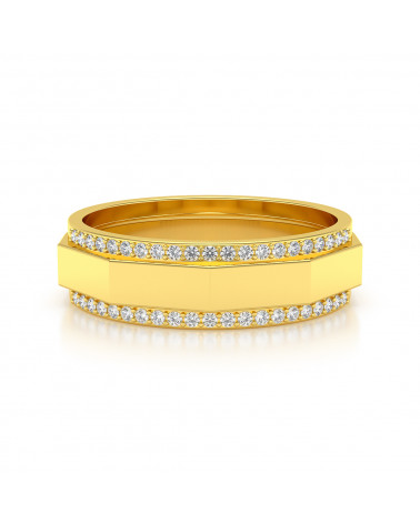 Gold Onyx Diamonds Biker Ring ADEN - 3