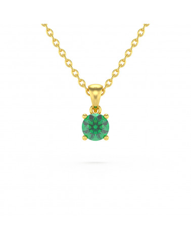 14K Gold Smaragd Halsketten Anhanger Goldkette enthalten ADEN - 1