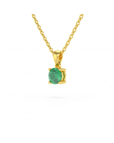 14K Gold Smaragd Halsketten Anhanger Goldkette enthalten ADEN - 3