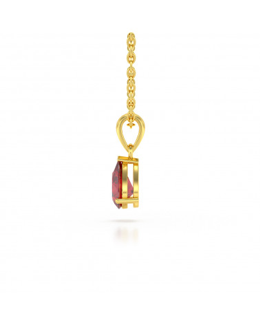 14K Gold Ruby Necklace Pendant Gold Chain included ADEN - 4