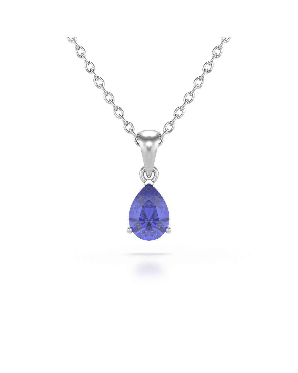 Pendentif Elsa - Or Blanc, Tanzanite Taille Poire