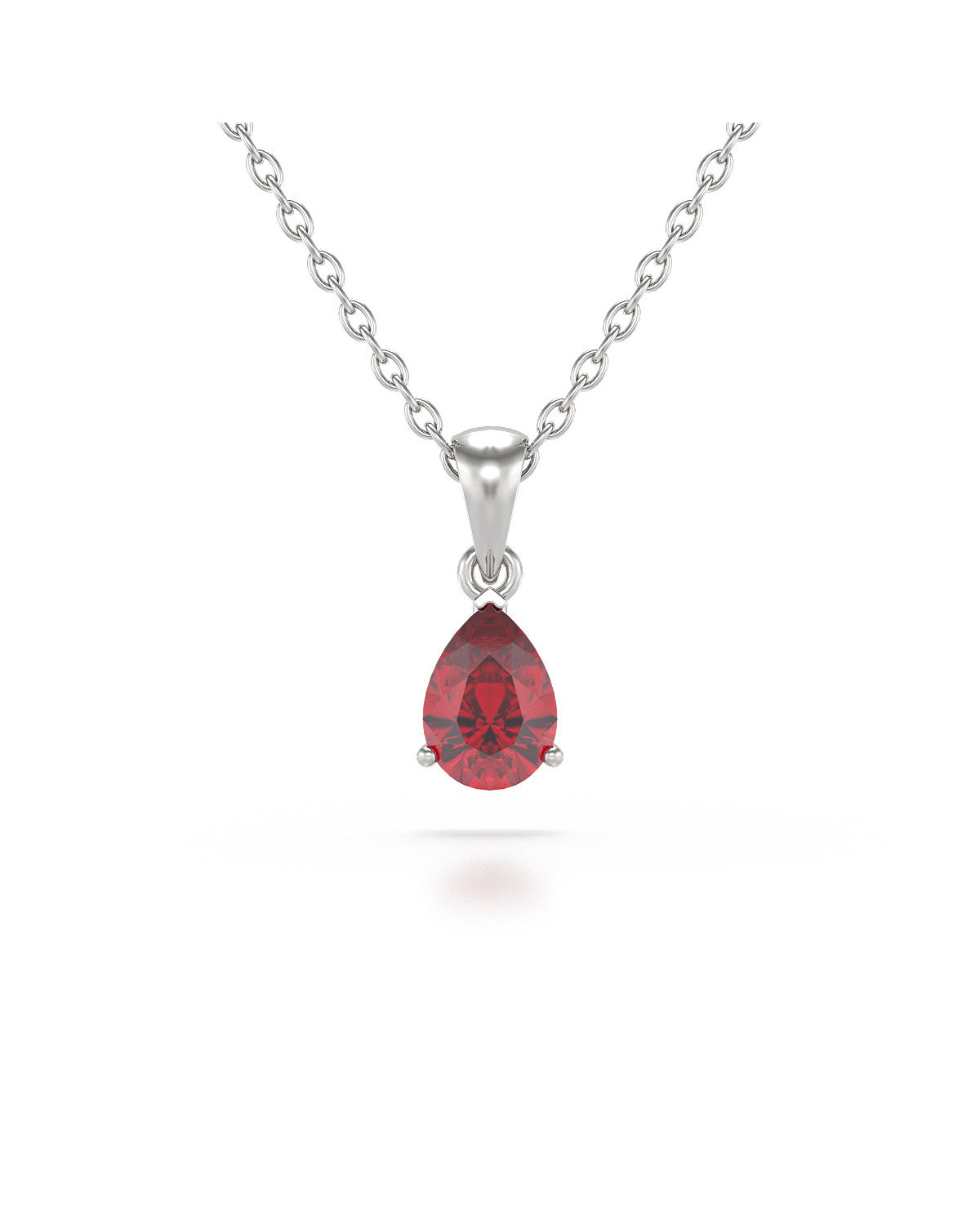 Colgante Pendente Rubino Diamanti Catena Argento inclusa