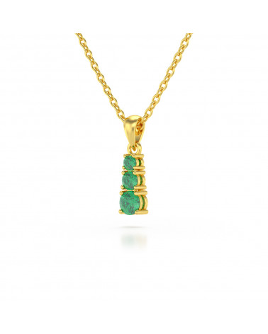 14K Gold Smaragd Halsketten Anhanger Goldkette enthalten ADEN - 3