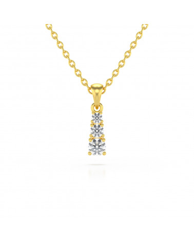 14K Gold Diamond Necklace Pendant Gold Chain included ADEN - 1