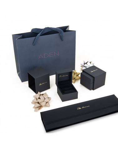Collar Colgante de Oro 14K Diamante Cadena Oro incluida ADEN - 5