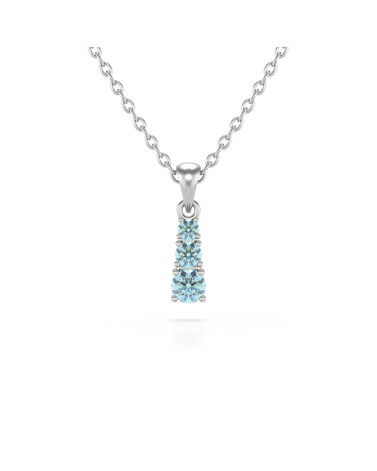 925 Silver Aquamarine Necklace Pendant Chain included