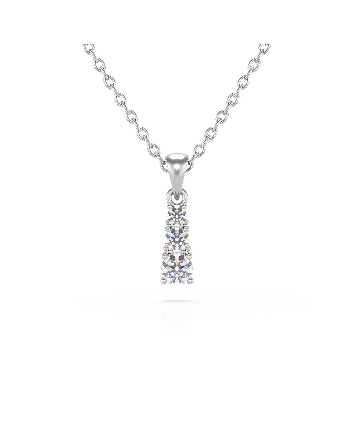Collier Pendentif Diamant Chaine Argent 925 incluse 0.45grs