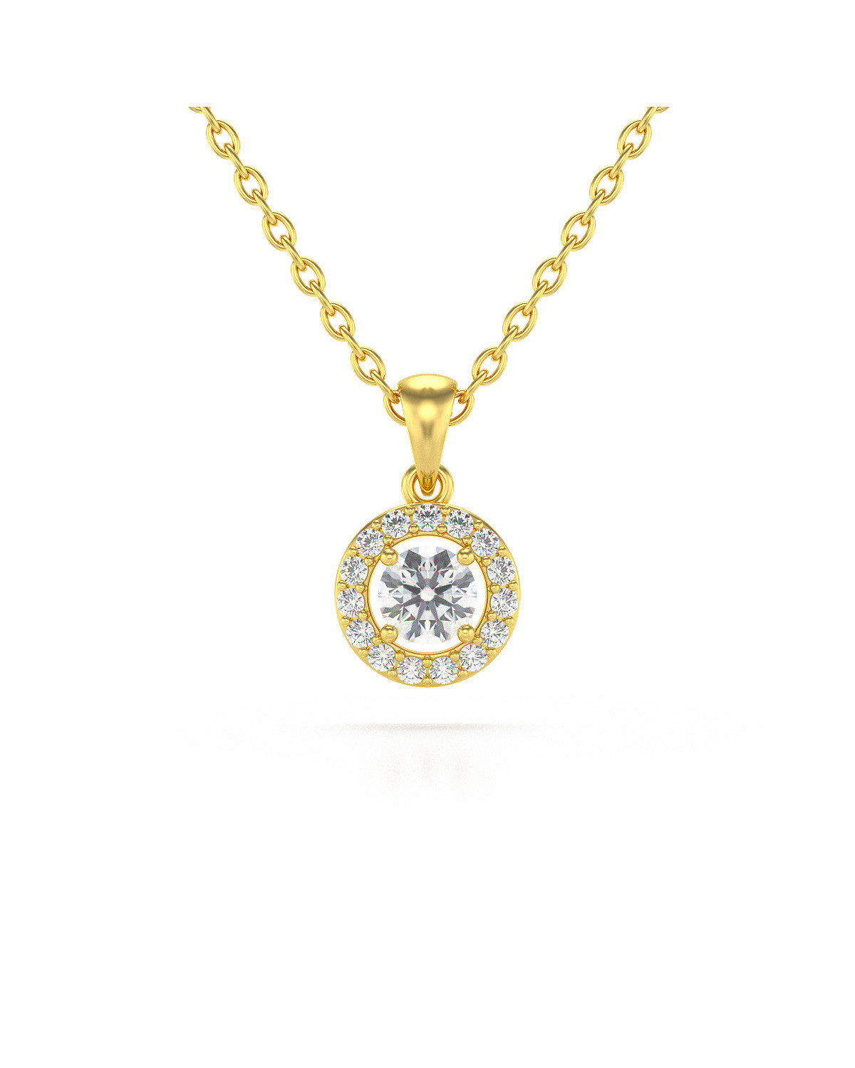Collar Colgante de Oro 14K Diamantes Cadena Oro incluida