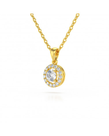 14K Gold Aquamarin Diamanten Halsketten Anhanger Goldkette enthalten ADEN - 3