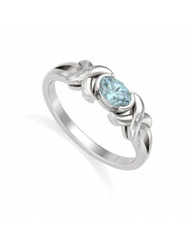 Aquamarine and Diamond Ring...