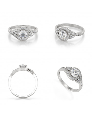 925 Silver Moissanite Diamonds Ring