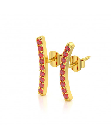 Gold Ruby Earrings