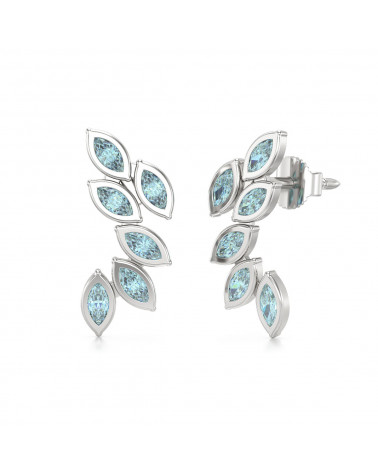 Pendientes Aguamarina Plata de Ley 925