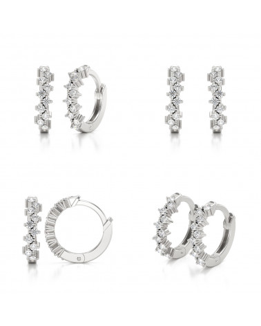 Boucles d'oreille Créoles Or Blanc Diamant 1.602grs