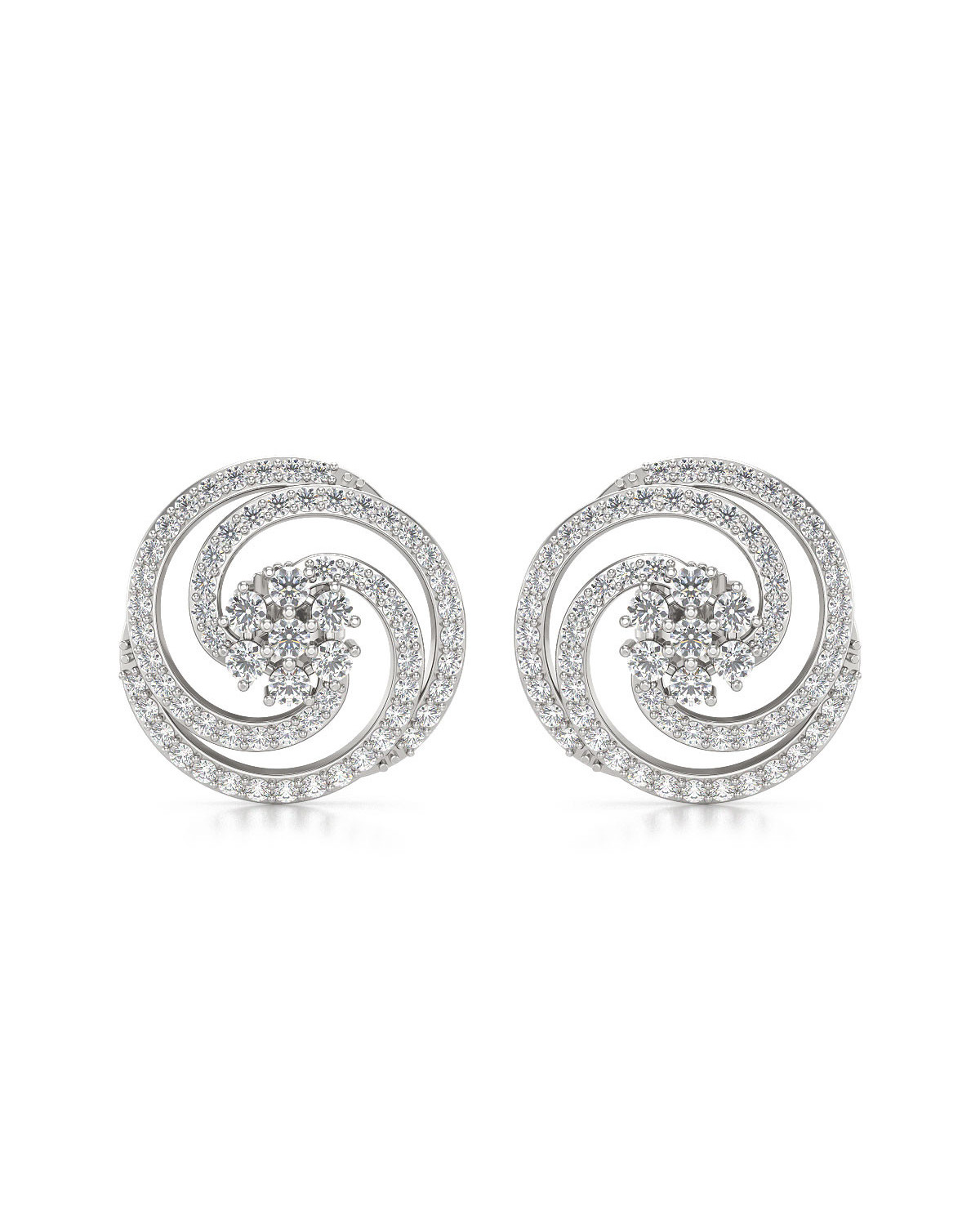 Boucles d'oreille Diamants sur Argent 925 4.01grs