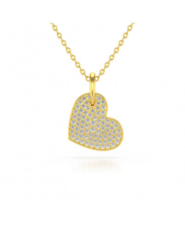 14K Gold Diamond Necklace Pendant Gold Chain included