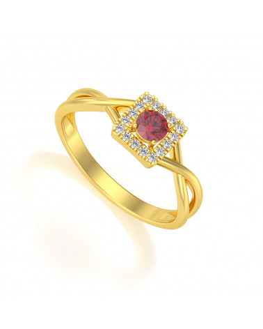 Gold Ruby Diamonds Ring