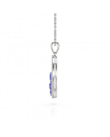925 Silber Tanzanit Diamanten Halsketten Anhanger Silberkette enthalten