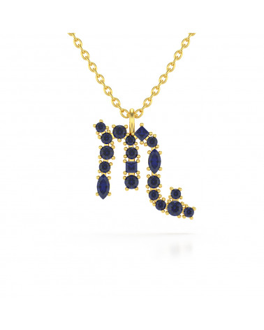 14K Gold Sapphire Necklace...