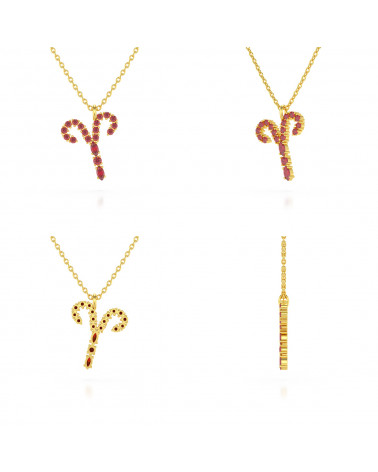 14K Gold Rubin Halsketten Anhanger Goldkette enthalten