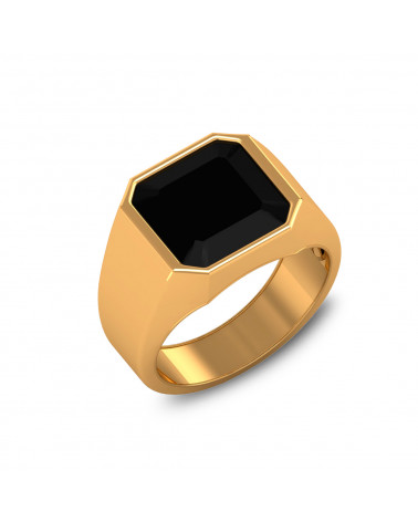 Bague Or Jaune Onyx Homme 9.25grs