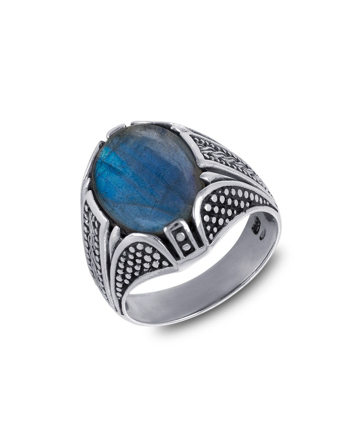 Anillo de labradorita en plata de ley