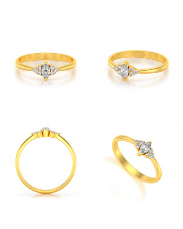 Anillo de Oro Diamantes & Moissanite