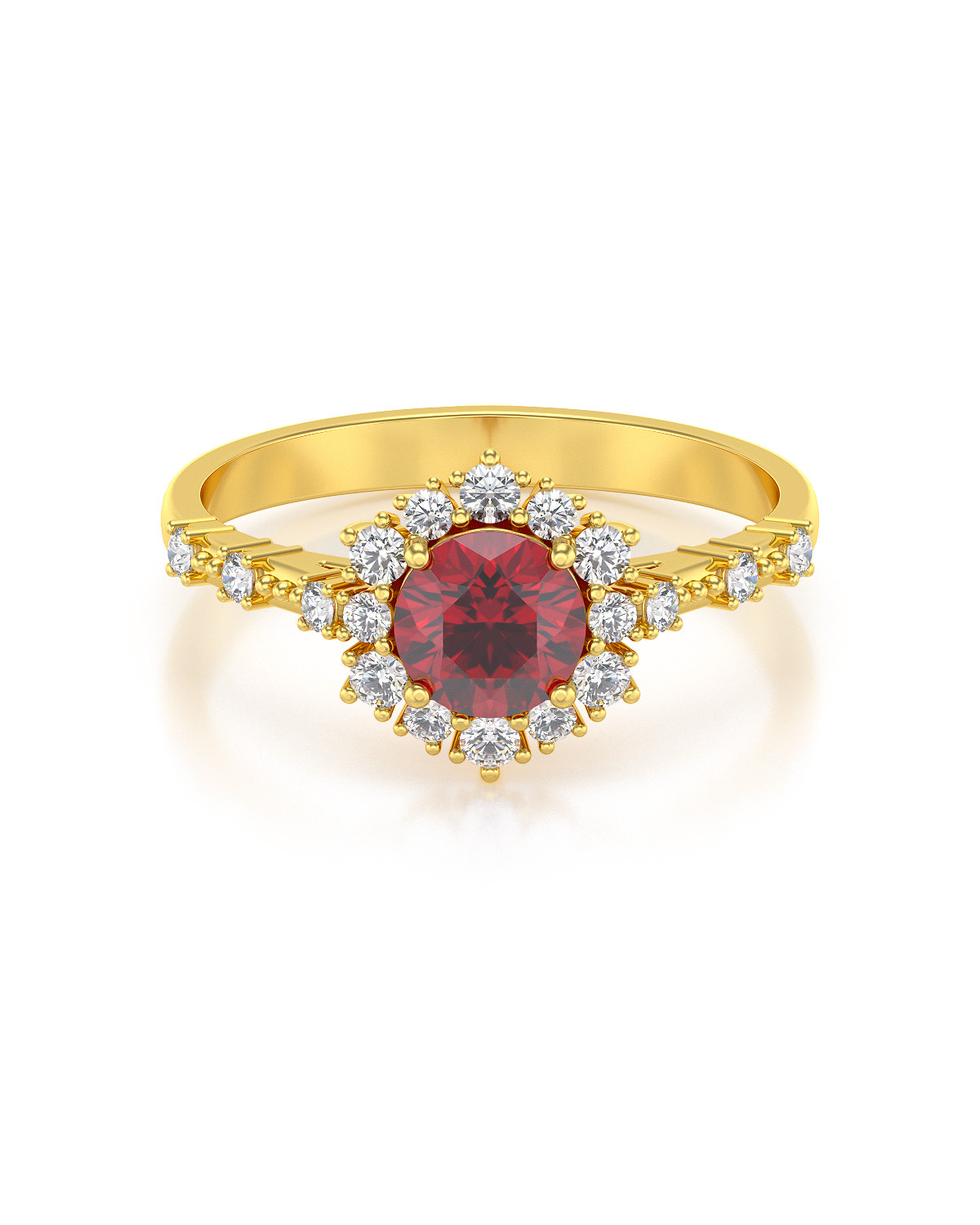 Gold Rubin Diamanten Ringe