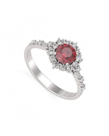 925 Silber Rubin Diamanten Ringe