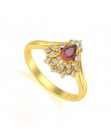 Gold Rubin Diamanten Ringe