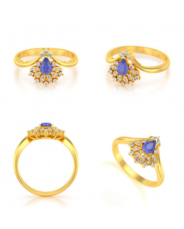 Gold Tanzanit Diamanten Ringe