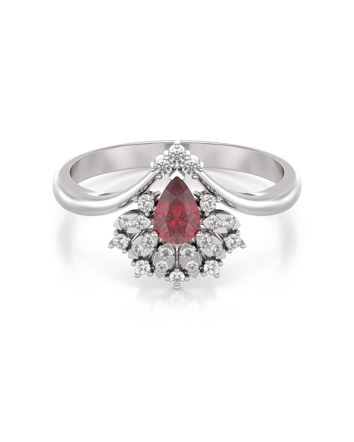 925 Silber Rubin Diamanten Ringe