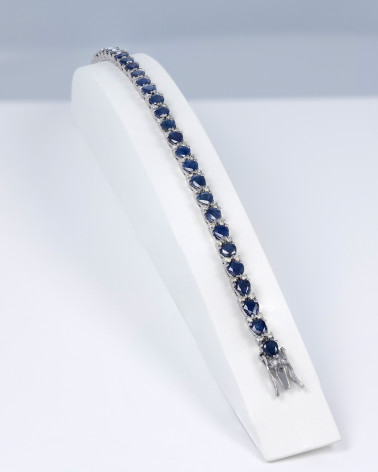 925 Sterling Silver Sapphire Diamonds Bracelet