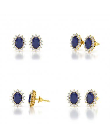 14K Gold Sapphire Earrings