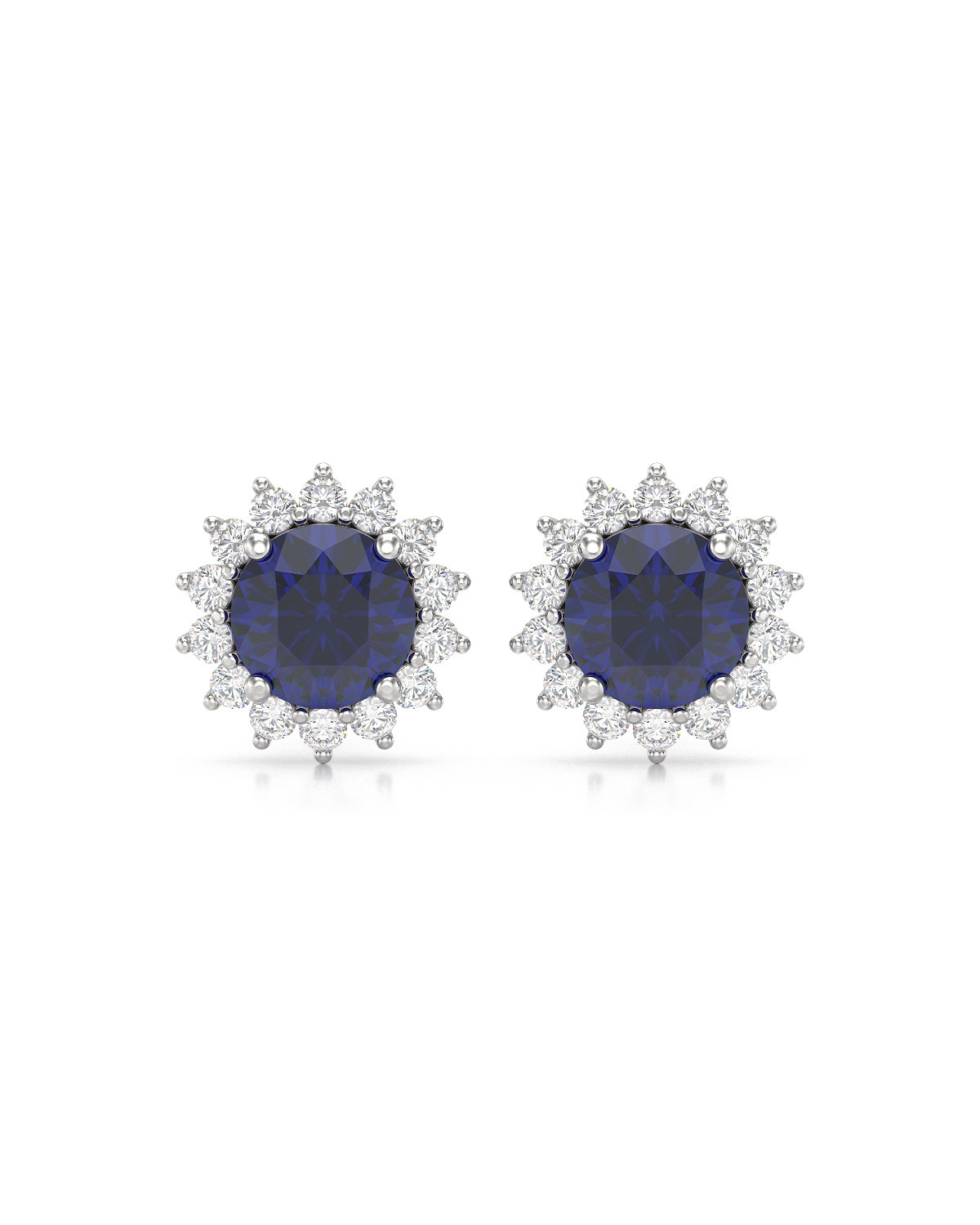 925 Silber Saphir Diamanten Ohrringe