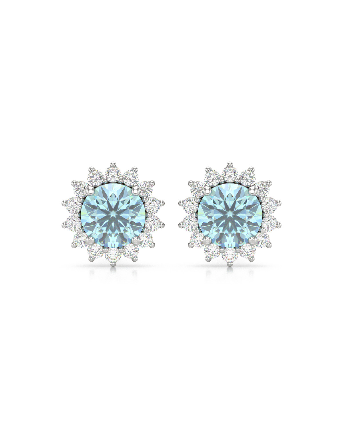 925 Silber Aquamarin Diamanten Ohrringe