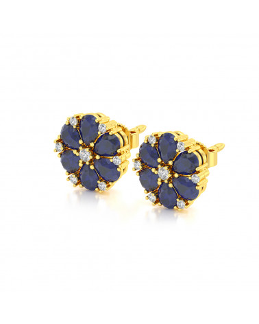 Gold Saphir Diamanten Ohrringe