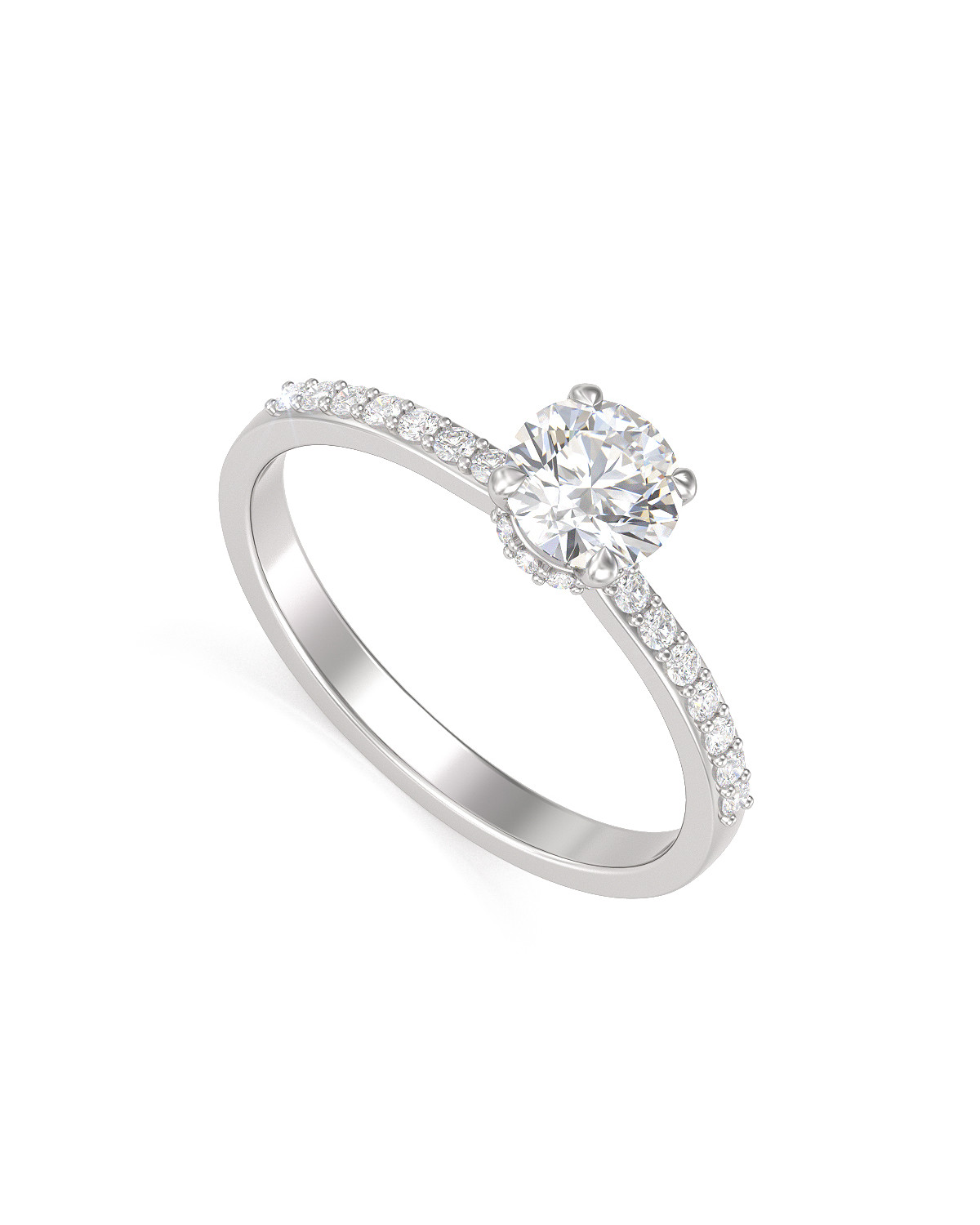 Engagement Ring Solitaire White Gold
