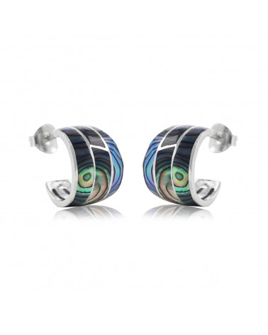 Ethnic style abaloni earrings in 925 silver