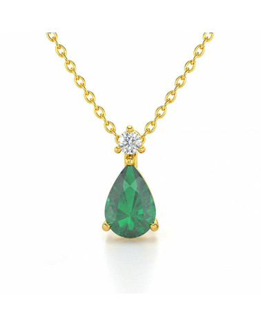 14K Gold Smaragd Diamanten Halsketten Anhanger Goldkette enthalten