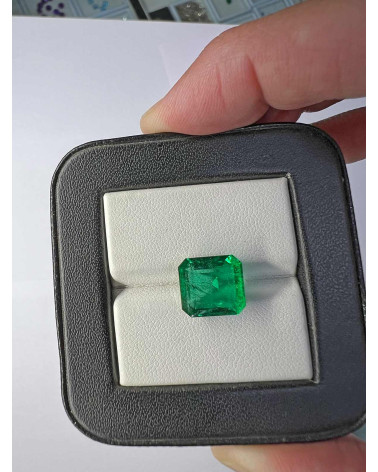 Émeraude Octogonale 4.27 Carats 10.10x10.70 AAA VVVS Zambie