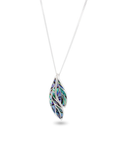 Abalone Mother of Pearl Leaf Pendant and 925 Silver - Natural Elegance