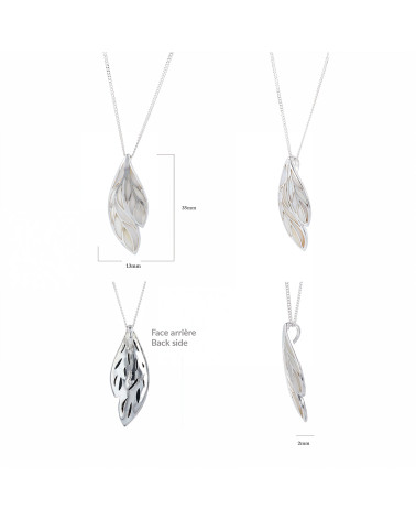 925 Sterling Silver White Mother-of-pearl Pendant