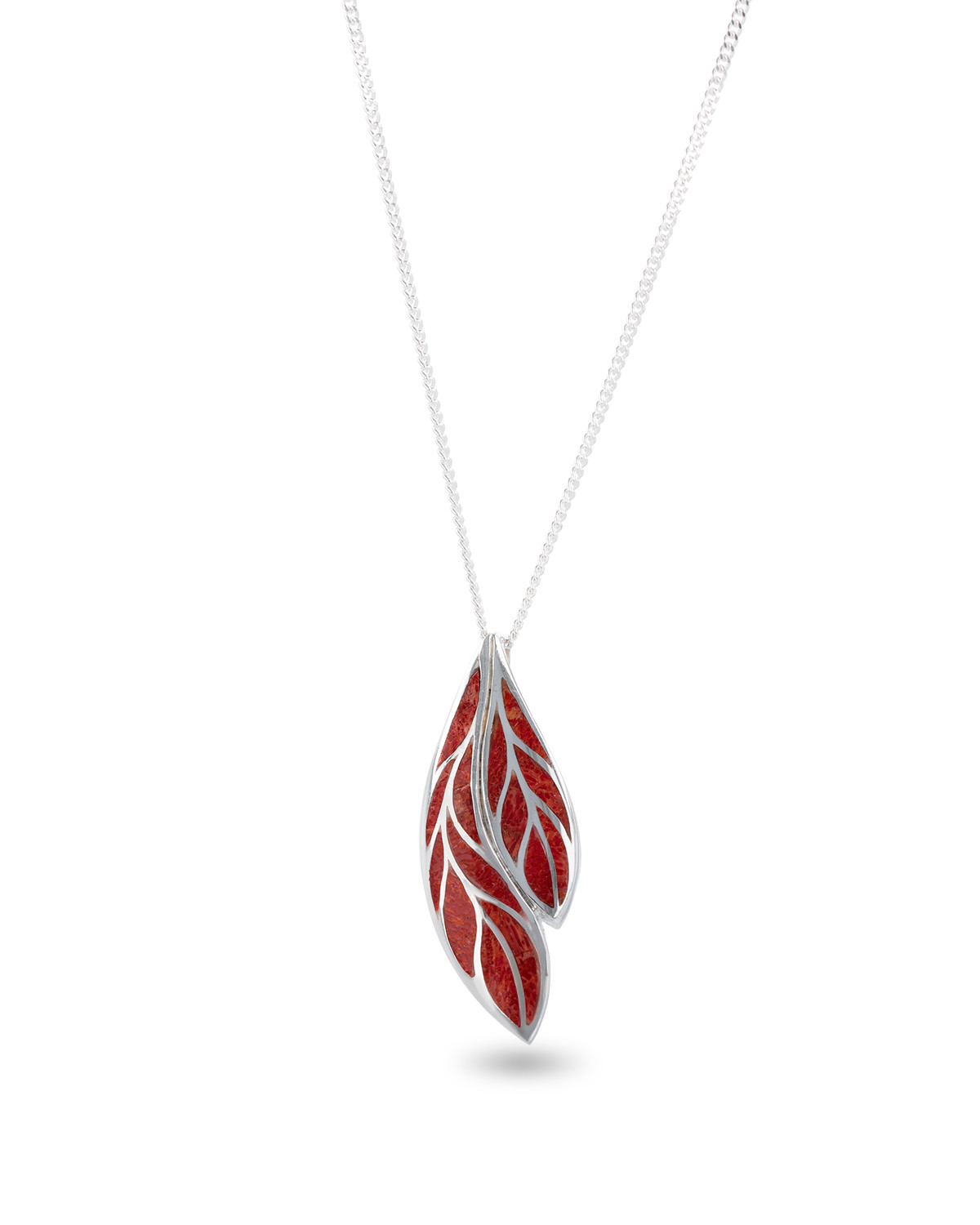 925 Sterling Silver Coral Pendant
