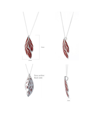 Pendente Corallo Argento Massiccio 925